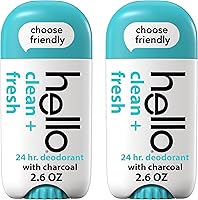 hello Clean and Fresh Aluminum Free Deodorant with Charcoal, 2.6oz (2-Pack) — image 1