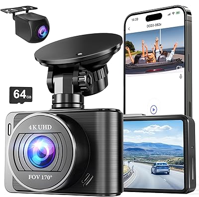 Nezion D3 4K/1080p Dual Dash Camera with Wi-Fi