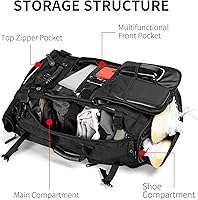 YOUMIAN Travel Backpack 45L/60L/65L Convertible Duffle Bag for Men and Women — image 6