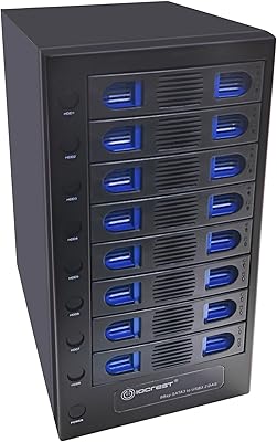 IO CREST 8-Bay Tool-Less SATA Hard Drive Enclosure, 22TB Capacity