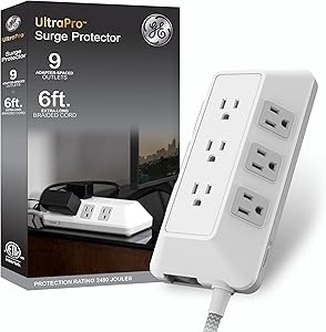 GE 9-Outlet Surge Protector 2480J, 6ft Cord Review