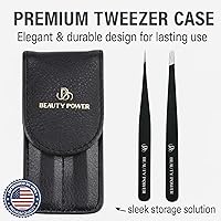 Beauty Power Precision Tweezers Set – Slant & Point Tips, Matte Black — image 7