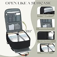 Unisex Adult Large Modern Black Polyester Water-Resistant Travel Laptop Backpack — image 4