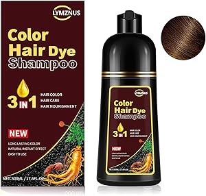 Lymznus Instant Coffee Hair Dye Shampoo 3 In 1, Coffee Brown 500mL