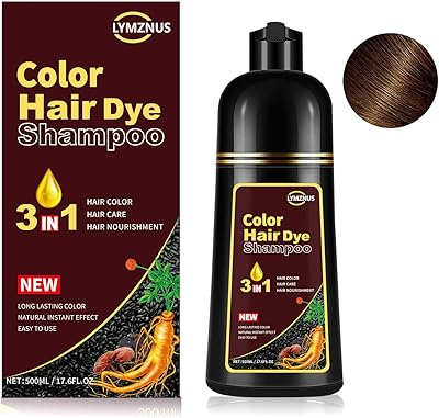 Lymznus Instant Coffee Hair Dye Shampoo 3 In 1, Coffee Brown 500mL