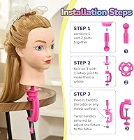 Neverland Beauty & Health Mannequin Head with Hair - 20 Inch Cosmetology Manikin Practice Braiding Doll Head — image 7