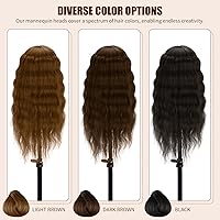 Cenoz 26″ Human Hair Mannequin Head Dark Brown — image 6