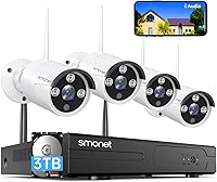 SMONET 8-Channel Wireless Security Camera System with 4pcs 1080P Cameras and 3TB HDD — image 1