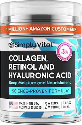SimplyVital Collagen, Retinol & Hyaluronic Acid Cream 3.4oz