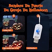 Tao-Ge Light Up Halloween Garage Door Cover 6ft x 13ft — image 6