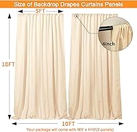 Gallety Ivory Backdrop Curtain 10FT x 10FT — image 2