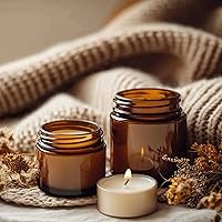 KEYWING 2 oz Amber Glass Jars with Black Lids, 24 Pack — image 6