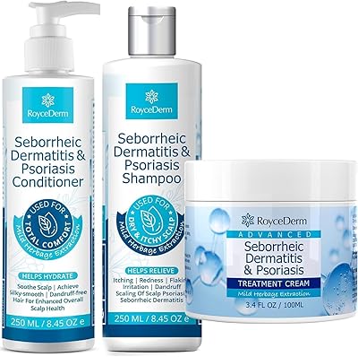Roycederm Seborrheic Dermatitis & Psoriasis Cream, Shampoo and Conditioner Set
