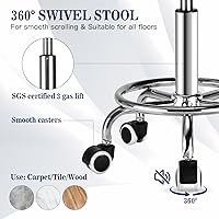 Mineloff Square Salon Rolling Stool - Grey — image 4