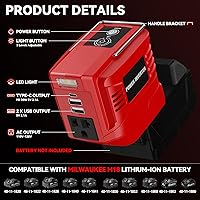 VAXCANZE 200W Power Inverter for Milwaukee 18V Batteries — image 3