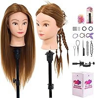 Neverland Beauty 28″ Mannequin Head with 80% Real Human Hair - Golden Brown #27 — image 1