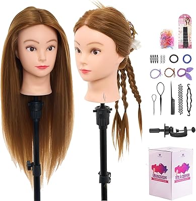 Neverland Beauty 28″ Mannequin Head with 80% Real Human Hair - Golden Brown #27