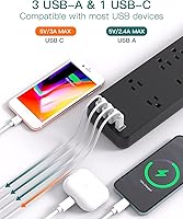 Addtam 12FT Long Power Strip Surge Protector — image 4