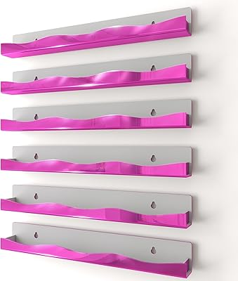 YMVV Wall-Mounted Nail Polish Organizer Rack - Mirror Pink