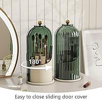 Emljkvp Green 360° Rotating Makeup Brush Holder with Dustproof Cover — image 3