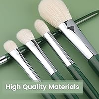 EVRCHGIEA Natural Goat Hair Makeup Brush Set, 9 Pieces - Green — image 2