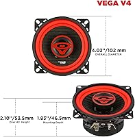 Cerwin-Vega V4 4-inch 2-Way Coaxial Car Audio Speakers — image 5
