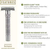 Vikings Blade Adjustable Double Edge Safety Razor – The Emperor Frosted Chrome — image 2