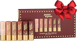 Poppy & Pout All Natural Lip Tints 6-Pack Premium Gift Set
