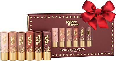 Poppy & Pout All Natural Lip Tints 6-Pack Premium Gift Set