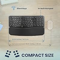 Perixx PERIBOARD-636B Wireless Ergonomic Compact USB Keyboard — image 4