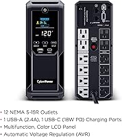 CyberPower BRG1500AVRLCD2 UPS Battery Backup — image 5