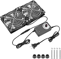 KEYFANCLUB Dual 120mm High CFM Computer Fans with AC Plug — image 1