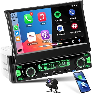 SOUNDKITS SF20251010B0F9NRMND7 Single Din Stereo with Flip-Out Touchscreen