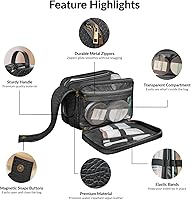 Dot&Dot Leather Toiletry Bag for Men Women - Black Croc, Large — image 9