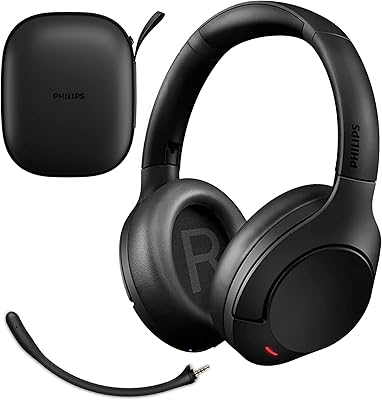 Philips Over-Ear Wireless Headphones with Noise Cancelling and Removable Mic
