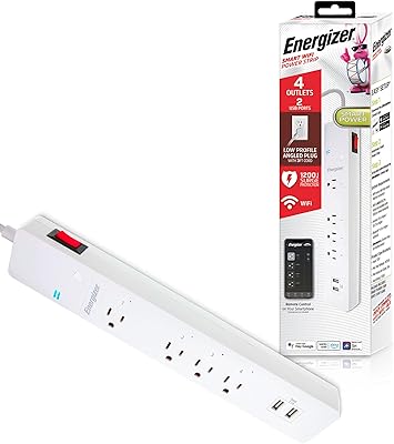 Energizer Smart Wi-Fi 4 Outlet Power Strip