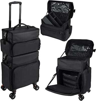 Stagiant Professional Rolling Makeup Case 2-in-1