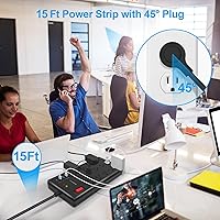IECOPOWER 15ft Surge Protector Power Strip with 15 Outlets & 4 USB Ports — image 6