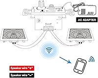 Herdio HCS-5022 5.25 Inch Bluetooth Ceiling Speakers with Wall Mount Amplifier Receiver System — image 3