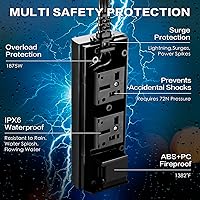 MELAUDI Outdoor Power Strip 50FT Extension Cord — image 8