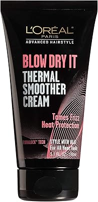 L'Oreal Paris Advanced Hairstyle Blow Dry It Thermal Smoother Cream, 5.1 Ounce