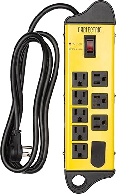 Cablectric Heavy Duty Power Strip Surge Protector 8 Outlets 6 ft Extension Cord