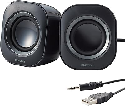 ELECOM MS-P08UECBK USB Compact PC Speaker 4W