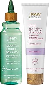 Raw Sugar Hair Care & Styling Kit - Rosemary + Apple Cider Vinegar Rinse & Not So Dry Shampoo