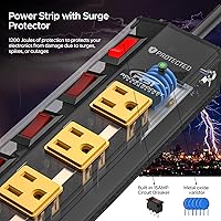 CRST 8 Outlet Heavy Duty Power Strip with Individual Switches — image 4