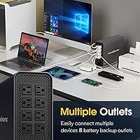 GOLDENMATE 1000VA/600W Lithium UPS Battery Backup — image 3