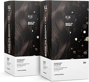 IGK Permanent Hair Dye Color Kit Set of Two | 5N Back To Brown