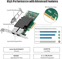 Vogzone 10Gb PCI-E NIC Network Card X550-T2 — image 2