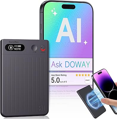 Mugukue NanoRec 64GB AI Voice Recorder