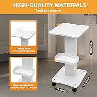 HASANEN 3-Tier Rolling Beauty Cart with Wheels, White — image 4
